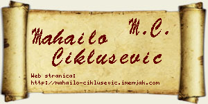 Mahailo Ciklušević vizit kartica